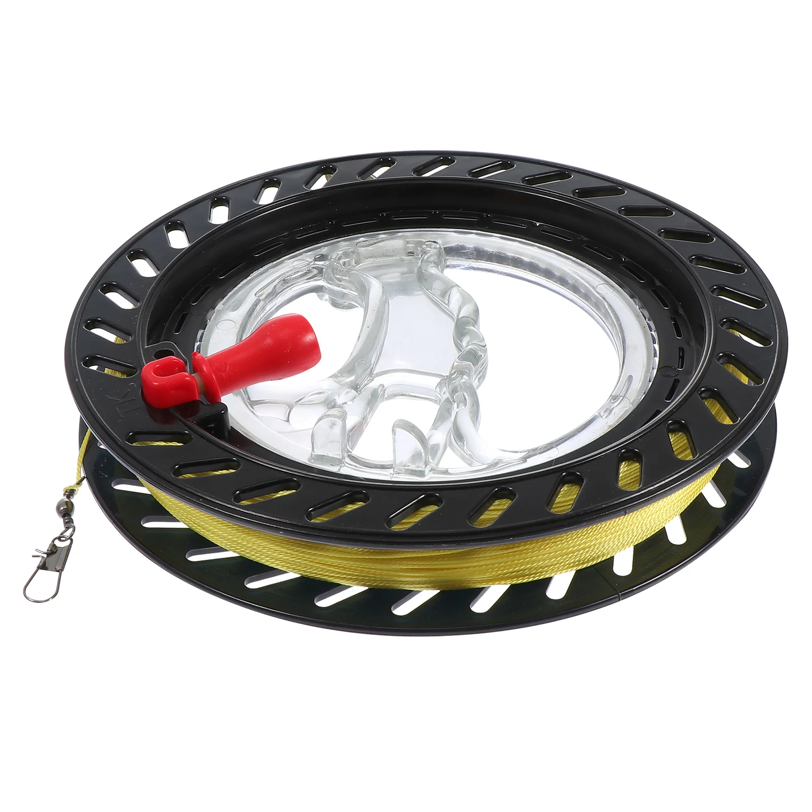 Carrete con cuerda de plástico negro, rueda de sujeción manual para cometa al aire libre, herramienta de vuelo, accesorio, carrete ligero para principiantes, 1 ud. - imagen 5