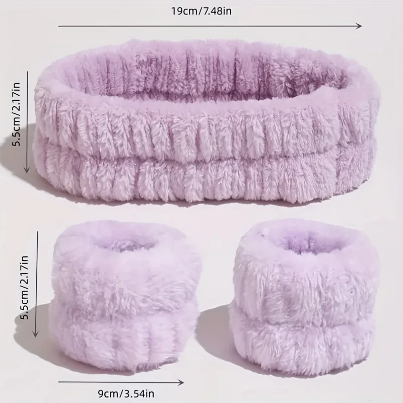 Washband Scrunchies Diadema Muñequeras para lavarse la cara, Toallas Pulseras Diadema para el cabello Muñequera para lavar la cara para mujeres Niñas Ma - imagen 2