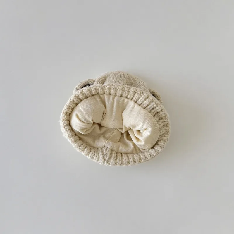 Gorro de invierno infantil con orejas de oso – Punto suave para niños - imagen 2