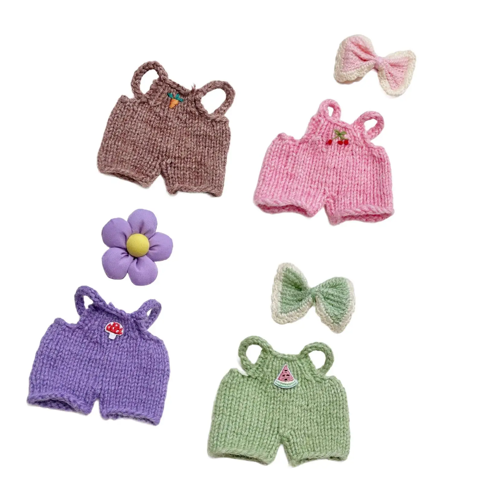 Plush Doll Suspender Jumpsuit Romper Imagination Photo Props Coordination Fashion Make Your Own Dolls Outfit for 15cm Dolls