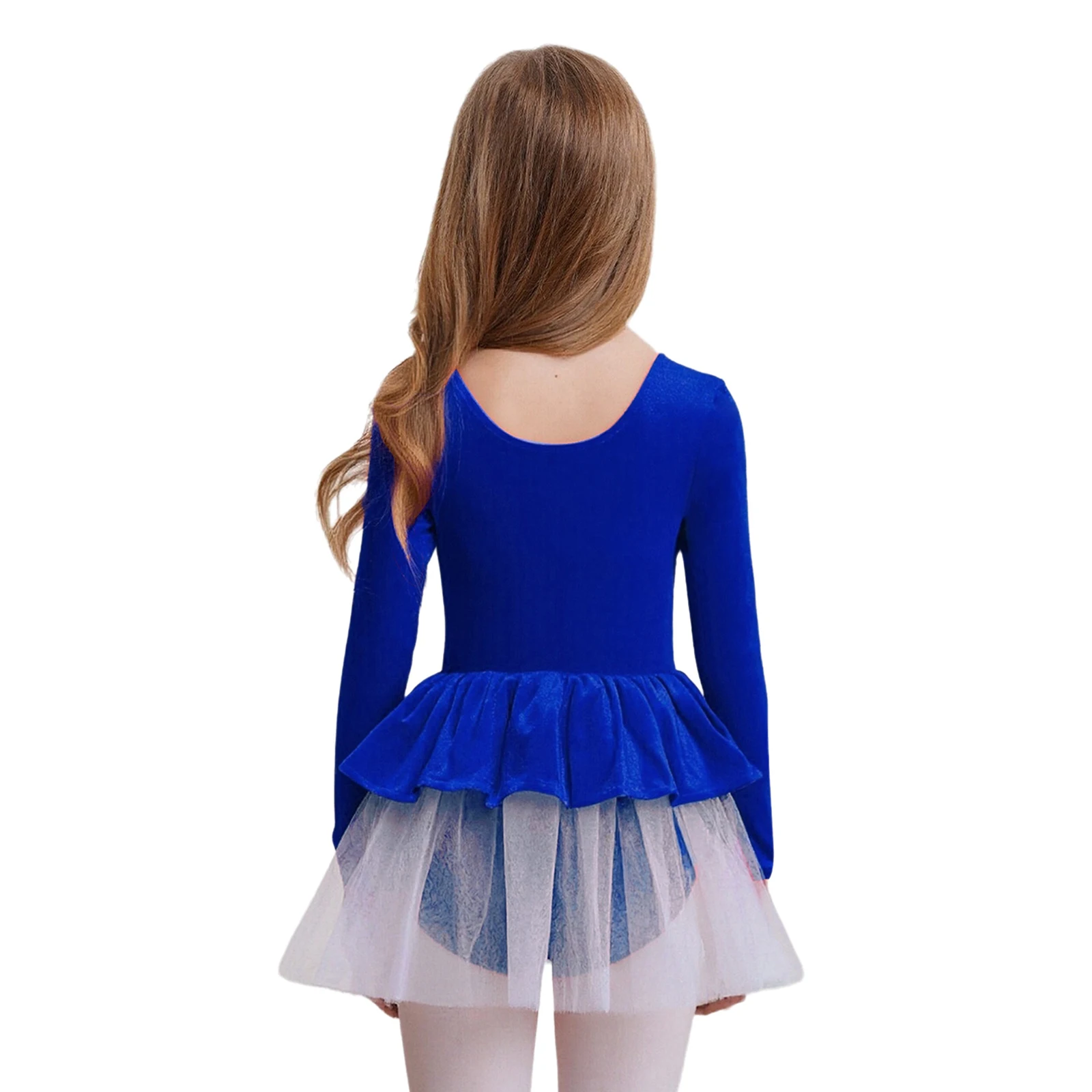 Vestido de patinaje artístico de terciopelo con lentejuelas para niñas, disfraz de bailarina, danza de Ballet, actuación profesional, Ropa de baile moderna lírico - imagen 5
