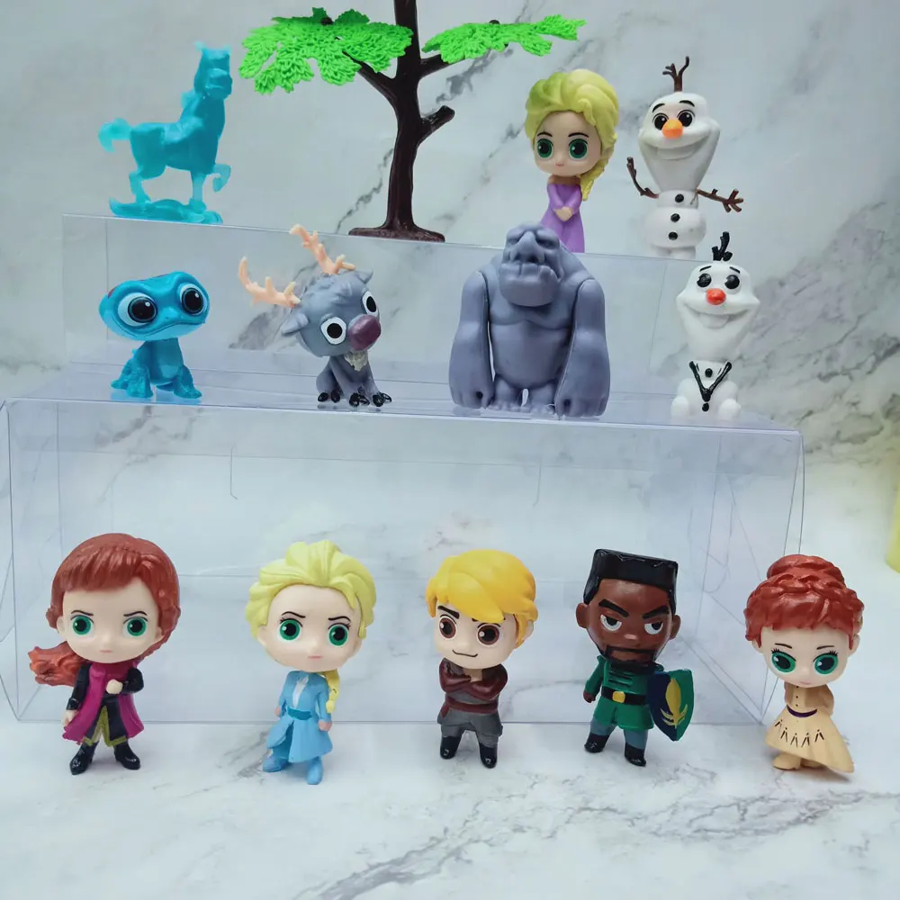 12 unids/set Frozen la reina de la nieve princesa Anna Elsa figura de acción Kristoff Sven Olaf PVC modelo muñecas colección juguete de regalo de cumpleaños