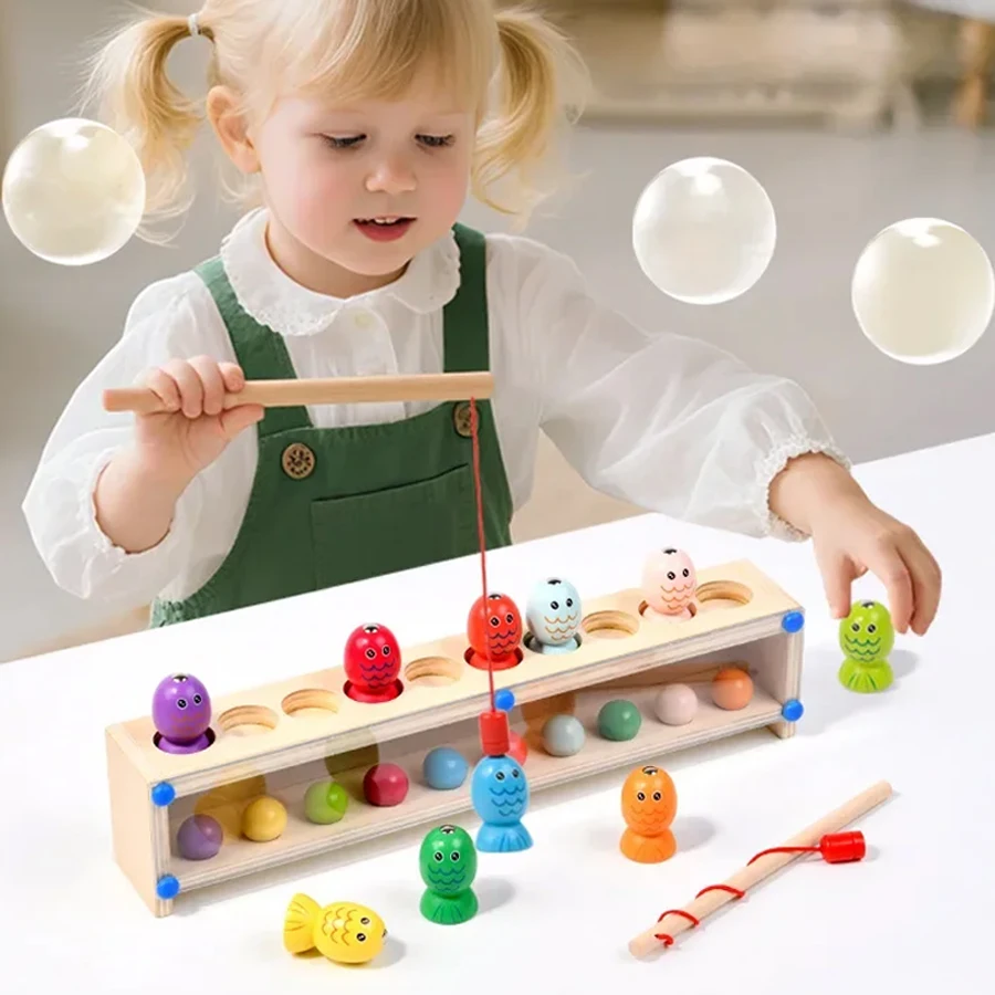 Juego de mesa de memoria de pensamiento lógico, juguetes para niños, interacción, combinación de colores, educación inteligente Montessori, juguetes de pesca, regalos - imagen 2