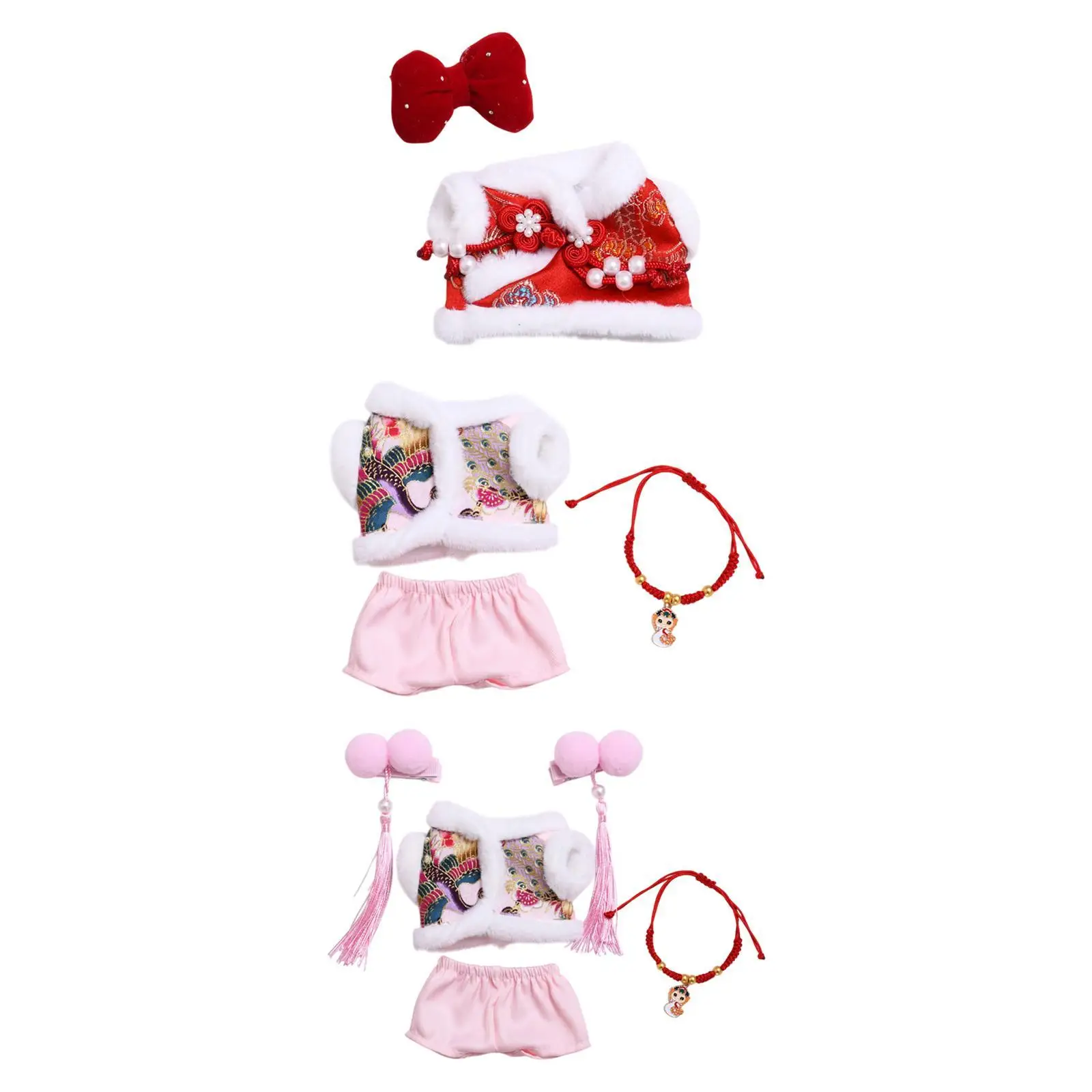 Doll Clothes Outifit,Tang Suit Costume,Fashion Soft Accessories,Photo Props,Miniature DIY Dress up Clothing for 6.69inch Doll