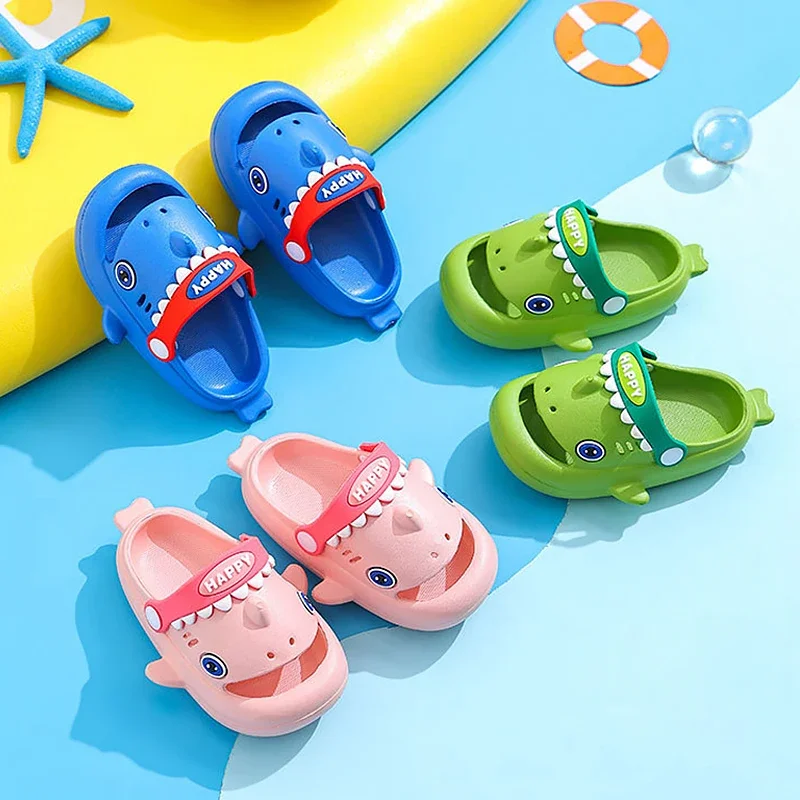 Zapatillas de tiburón Megalodon para niños, protección del dedo del pie, calzado antideslizante impermeable para jardín, sandalias de playa informales para exteriores para niños y niñas - imagen 2