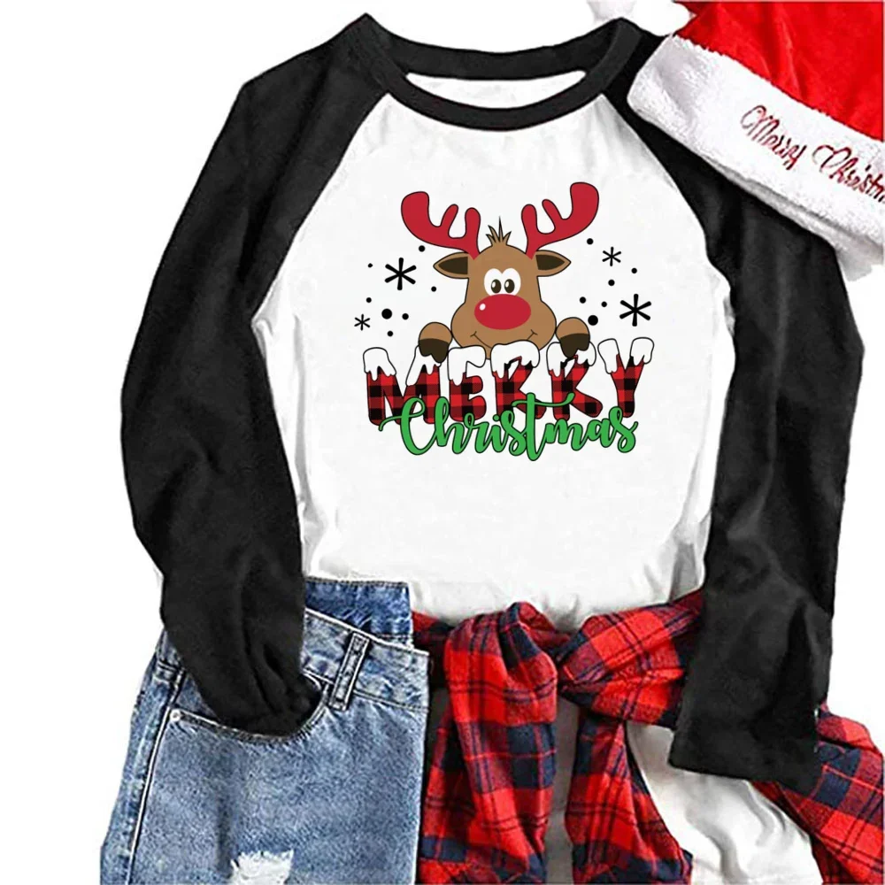 Camiseta familiar con estampado de ciervo de Feliz Navidad, trajes a juego, padre, madre, hijo, hija, ropa familiar, fiesta de navidad - imagen 5