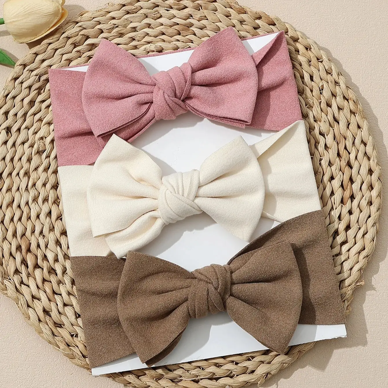 Diademas de Color caramelo para bebé, diademas elásticas suaves para recién nacido, turbante para niña y niño, accesorios para el cabello para niño - imagen 3