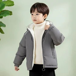 Parka de invierno para niño con forro polar y capucha ajustable