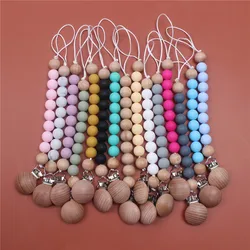 Nuevo Clips de cadena para chupete de bebé, mordedor de cuentas coloridas, cadena de dentición de silicona suave para el cuidado del bebé, chupete, juguetes para masticar, regalos de Ducha