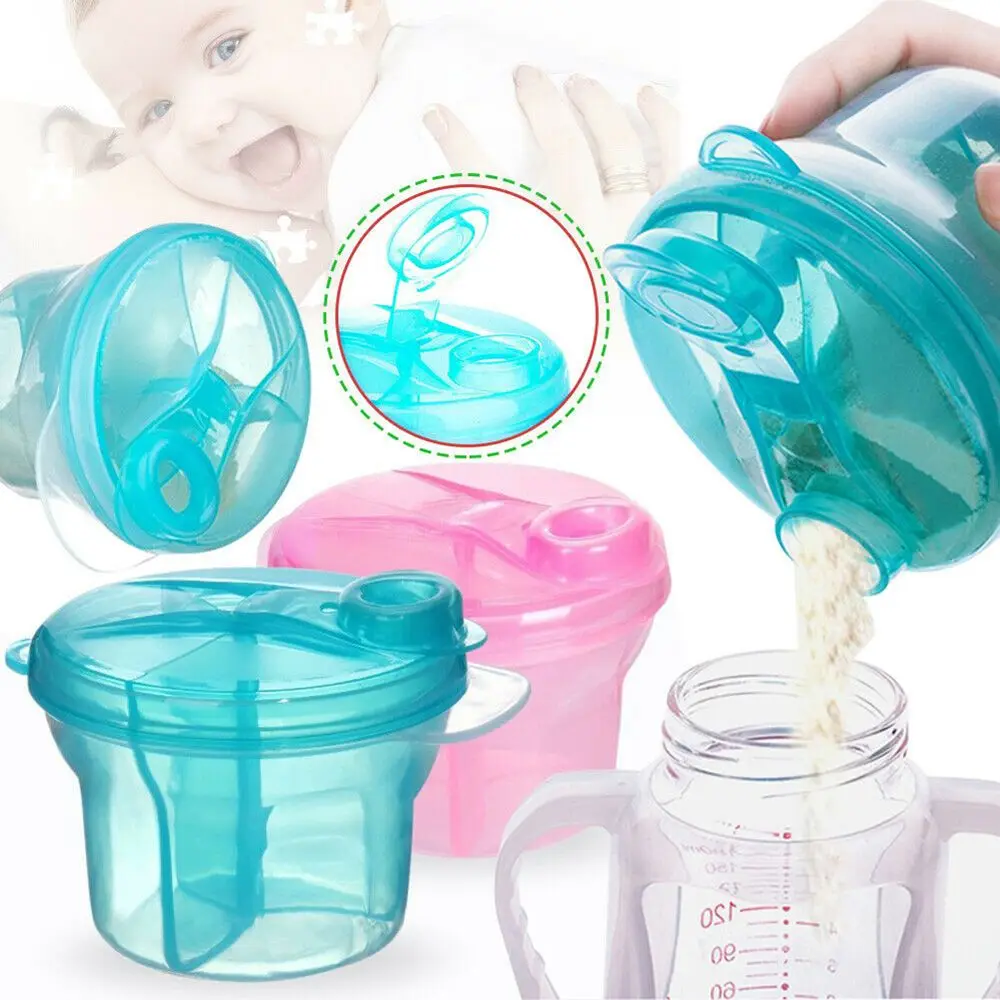 Recipiente para leche en polvo portátil con dosificador infantil
