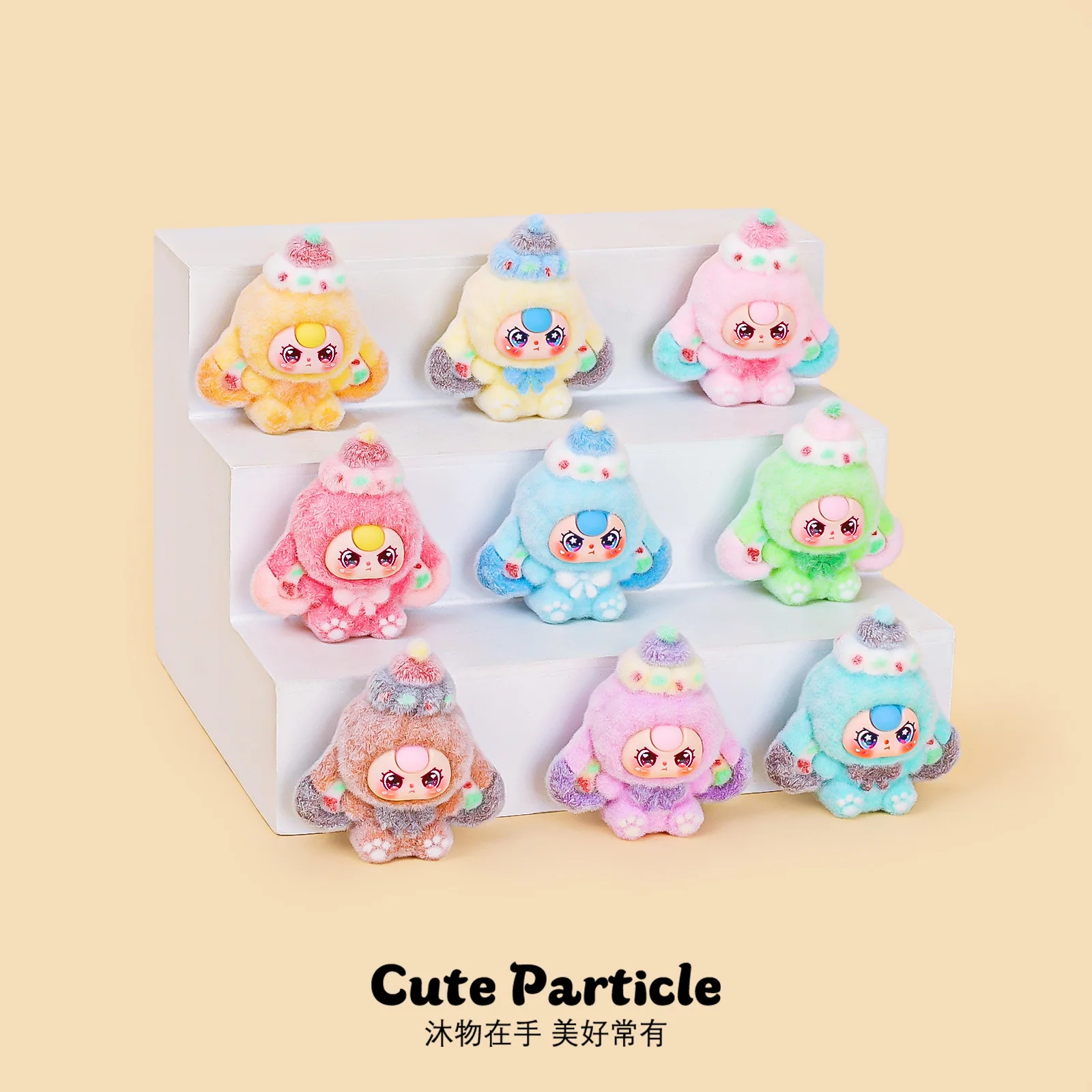 9 unids/set bebé tres figuras de juguete serie postre conejo estatuilla decoración de escritorio modelo adornos juguetes niños niñas regalos de navidad