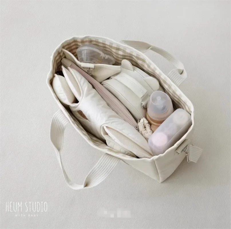 Bolsa de pañales para bebés, paquetes de maternidad para mamás Ins de Corea del Sur, bolsas de pañales para bebés, práctica bolso de hombro portátil multifuncional - imagen 2