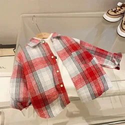 MILANCEL Camisa a cuadros vintage para niño - Colección otoño