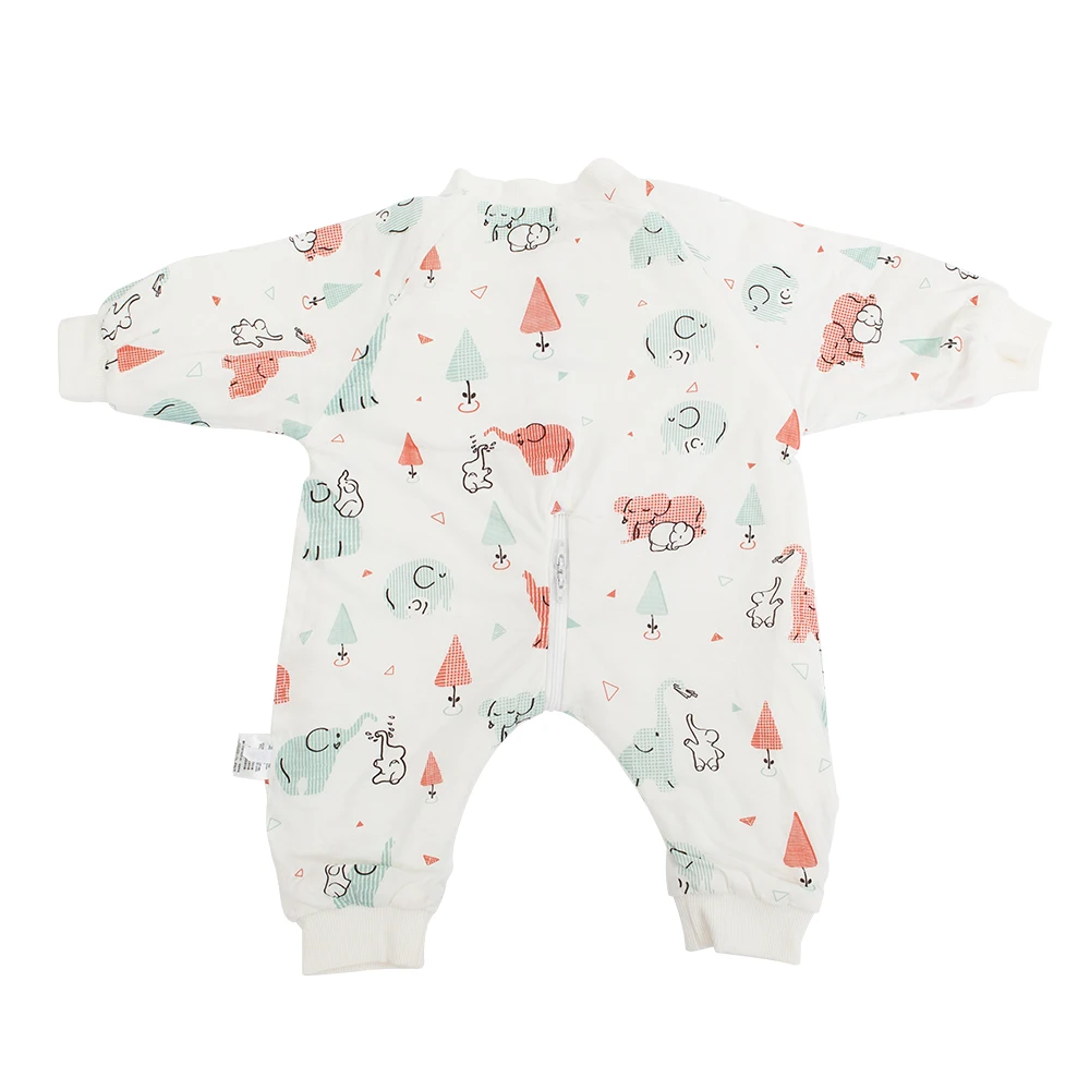 Saco de dormir para niños de 0 a 4 años, pijamas finos de otoño para niñas, saco de dormir para bebés con estampado de elefante rojo de dibujos animados bonitos - imagen 2