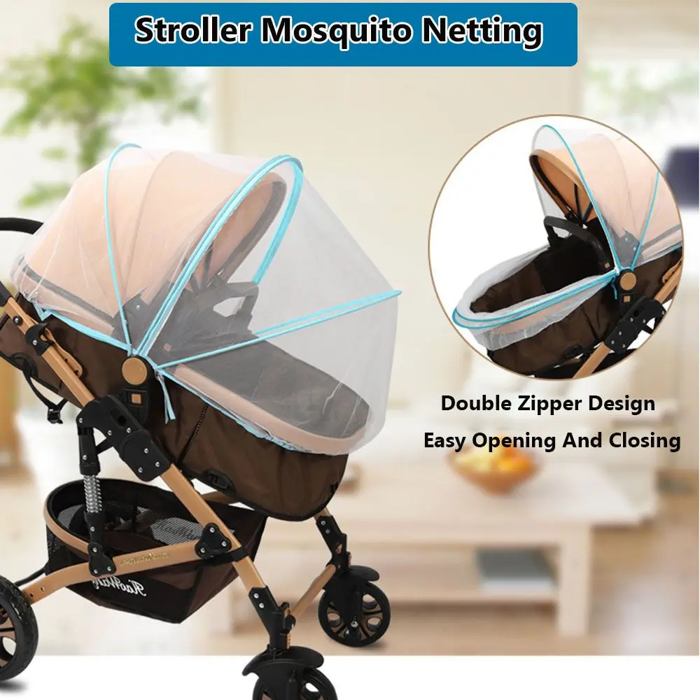 Mosquitera plegable transpirable para cochecito con cremallera doble uso - imagen 4