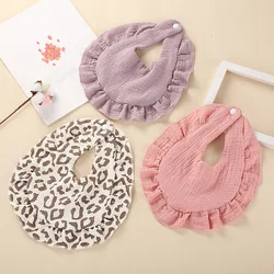 Babero de algodón con estampado de cereza y arcoíris para bebé