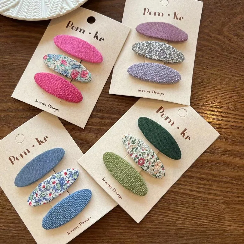 Clips para el pelo BB de tela floral para niños hechos a mano - imagen 2