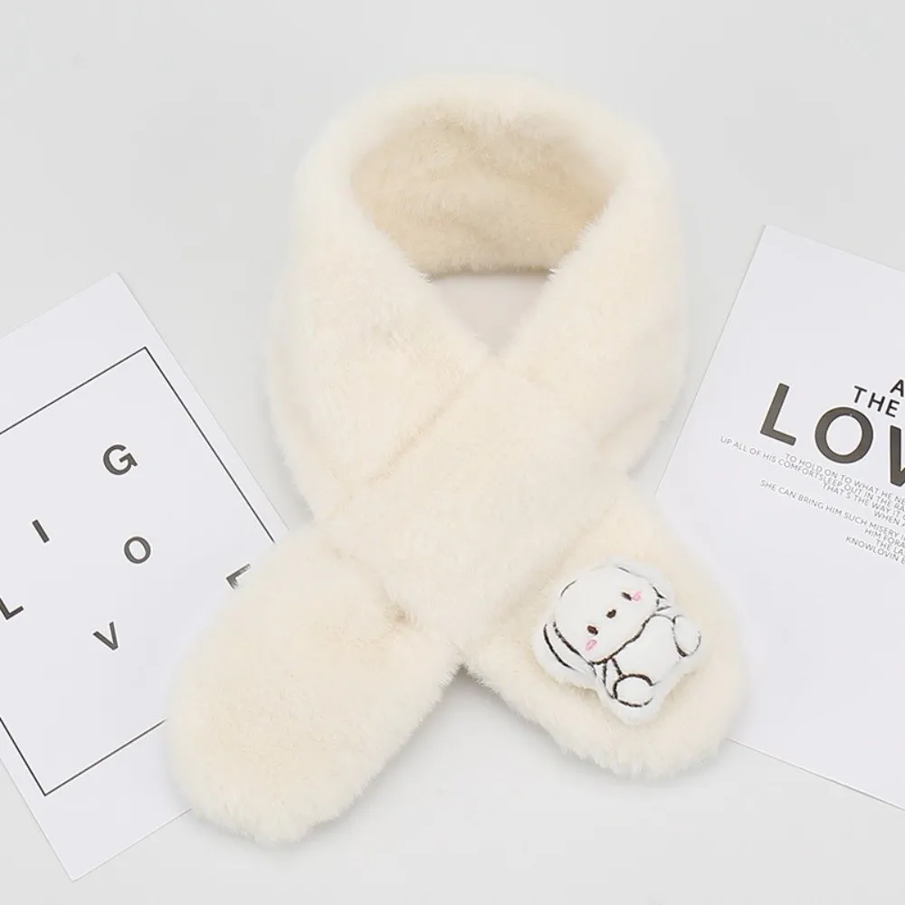 Bufanda de invierno con dibujos animados para niños, bufanda a prueba de viento con cuello cruzado, chal suave y grueso y cálido - imagen 5