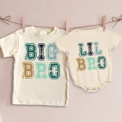 Camiseta a juego con estampado de hermano mayor y hermano pequeño, ropa Retro para niños, pelele grande para bebés de burbujas, atuendo de aspecto para niños