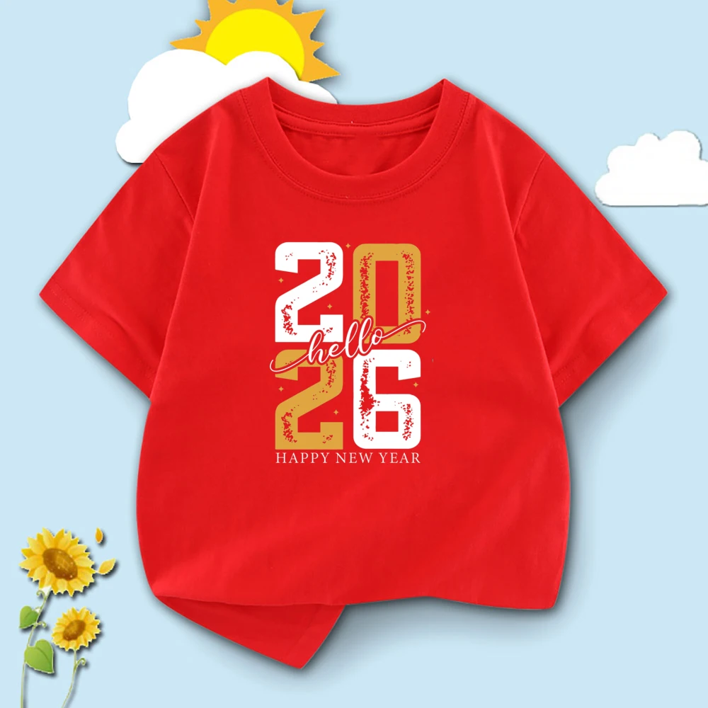 Camiseta de Feliz Año Nuevo de Hello 2026, camiseta familiar a juego para fiesta de año nuevo, camisetas de Feliz Año Nuevo para papá, mamá y yo, ropa - imagen 4
