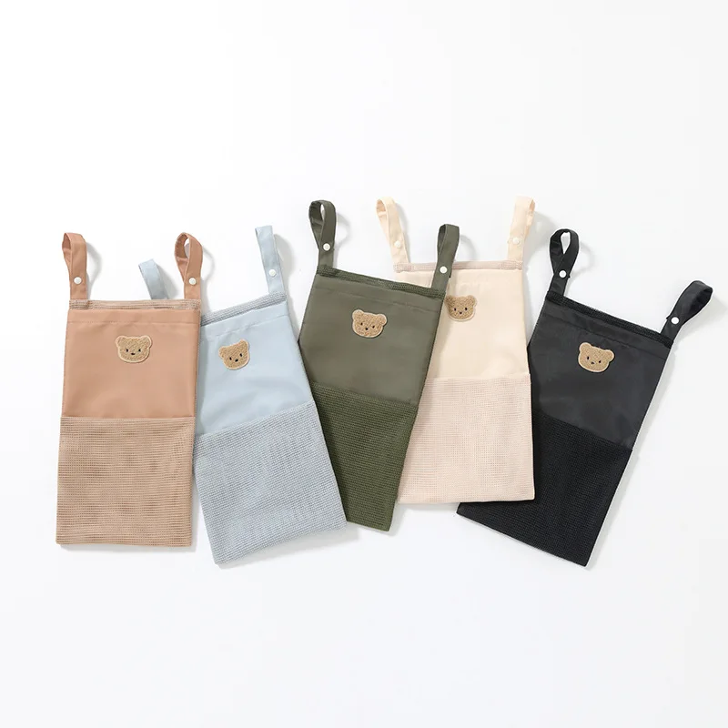 Organizador de cabecera de malla transpirable, bolsa de almacenamiento multibolsillo para bebé con diseño ventilado, organizador colgante Universal para parque infantil de cuna - imagen 4