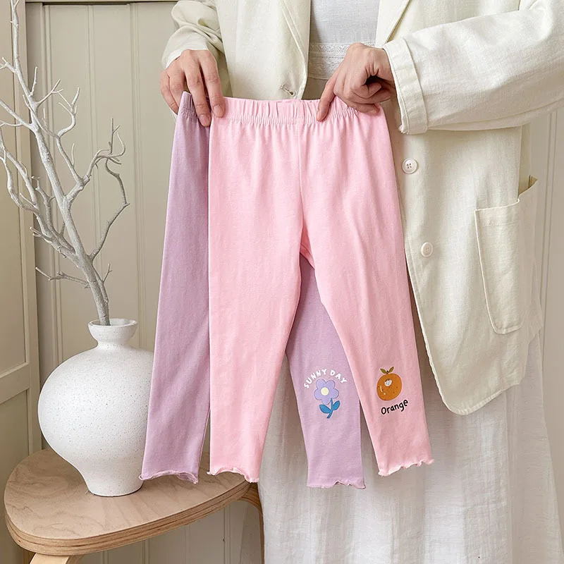 Pantalones pitillo para niñas, mallas para niños de primavera y verano, pantalones ajustados con estampado de animales, pantalones de algodón para niñas, ropa informal escolar - imagen 3