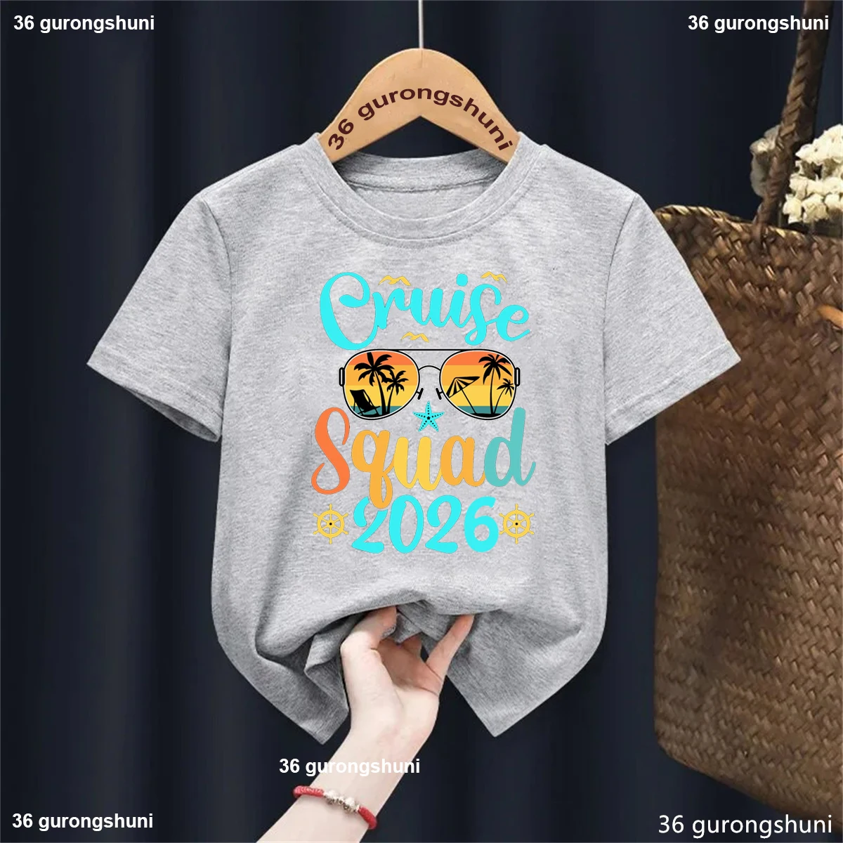 Camiseta con estampado de letras Cruise Squad 2026, camiseta de viaje de vacaciones para niñas/niños, ropa Kawaii para niños, camisetas de manga corta de verano - imagen 5