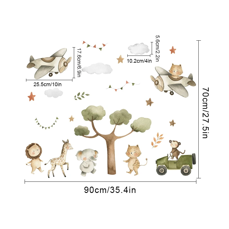 Vinilos decorativos safari para habitación infantil - imagen 4