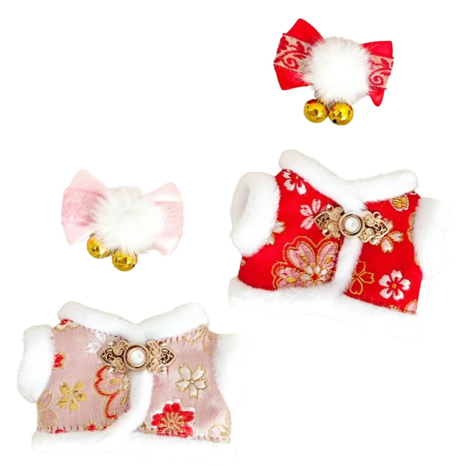 Plush Doll Clothes, Dress up with Headwear, Plush Doll Accessories Soft Cartoon Stuffed Animals Clothes for 5.91inch Doll