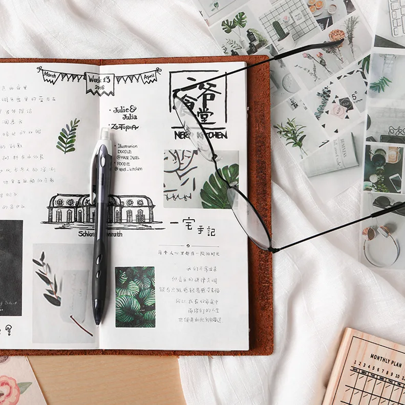 Pegatinas autoadhesivas de 3 hojas, juego de pegatinas para planificador de animales con flores bonitas para diario, álbum, cuaderno, calendario - imagen 3