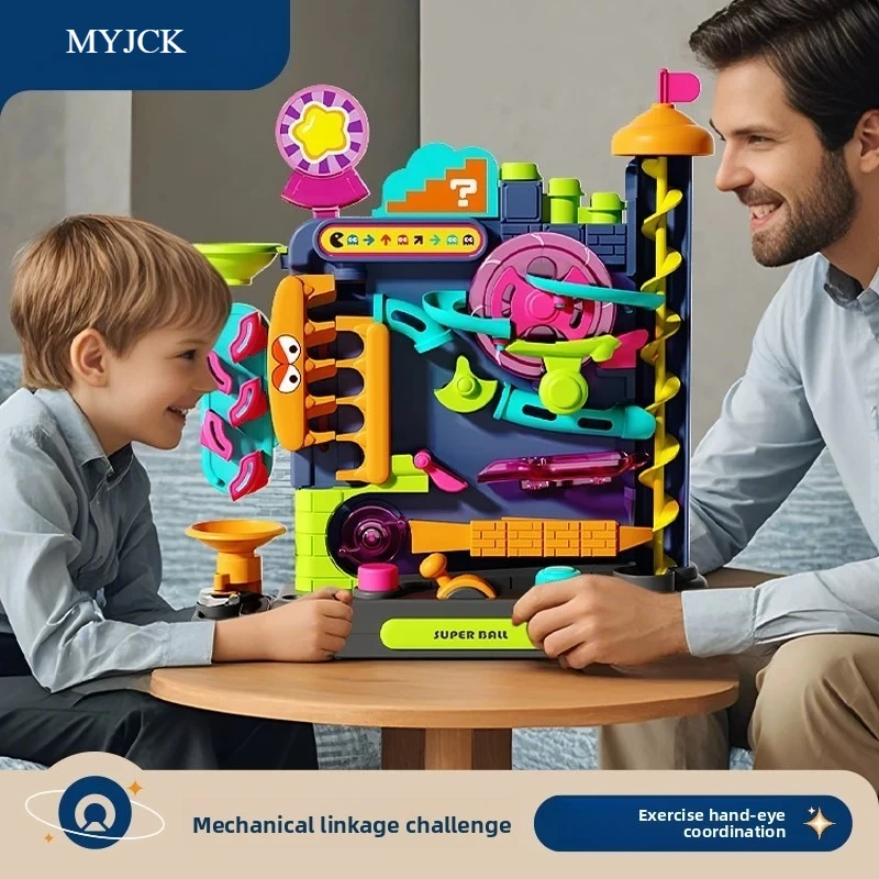 Juguetes educativos Montessori para niños, pista multicapa, juego de aventura, riel, bola rodante, modelo interactivo, cerebro, regalo de Navidad