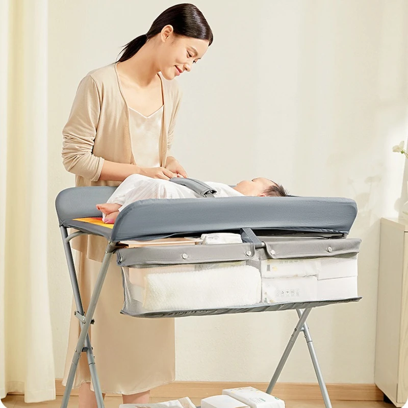 Estación de cuidado del bebé plegable y ajustable de 4 niveles, soporte Lumbar, cambiador de pañales portátil, plataforma ergonómica de lactancia infantil - imagen 3