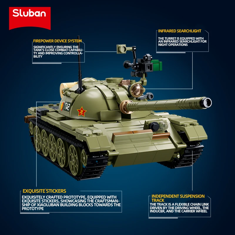 604 Uds. T-54S del ejército modelo de tanque medio ladrillos WW2 tanque arma juego de bloques de construcción con figura juguetes educativos DIY para niños - imagen 2