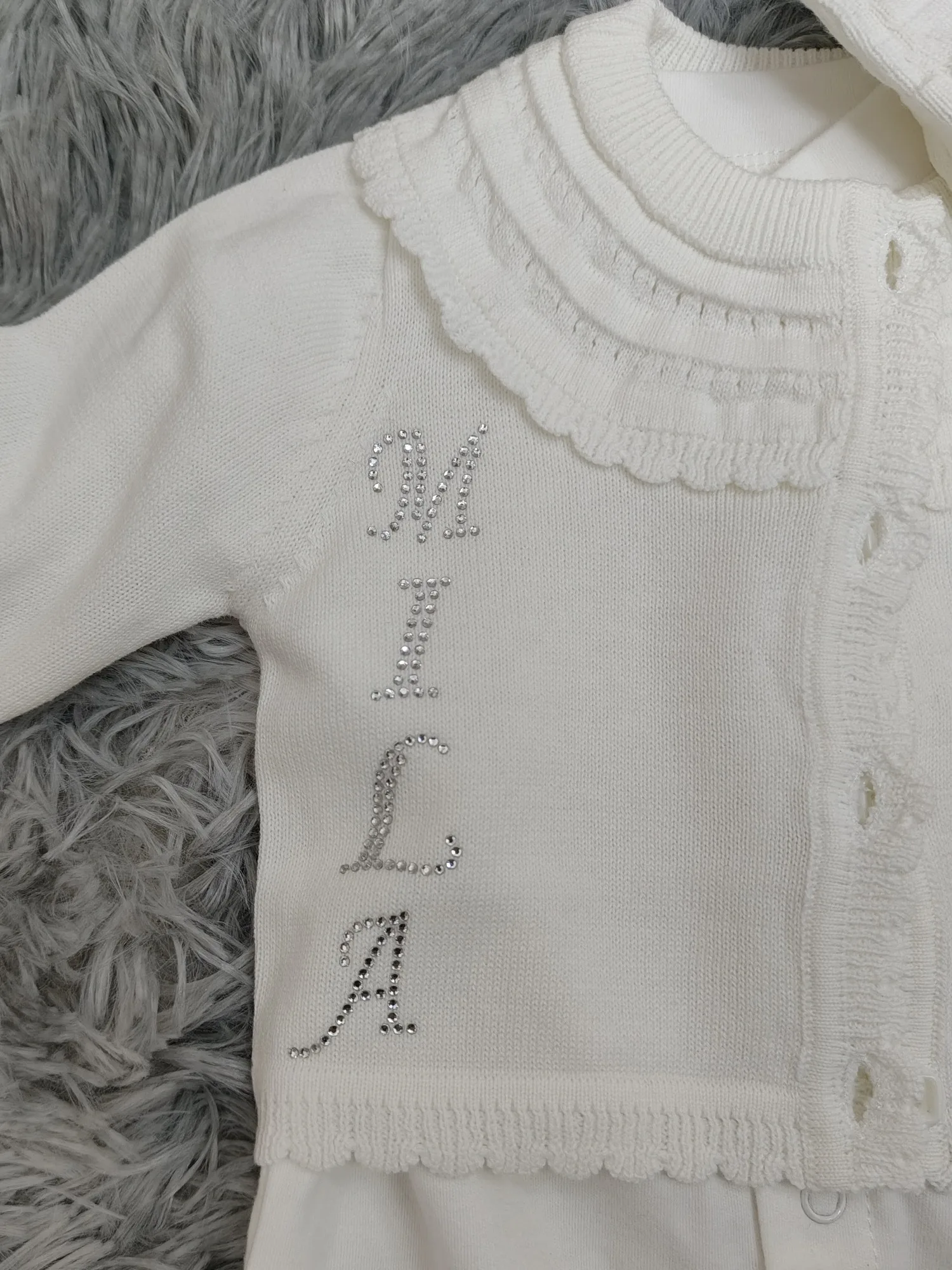 Conjunto de ropa con corona blanca y rosa para niña - Mameluco + Manta + Zapatos |   Regalo de Princesa - imagen 4