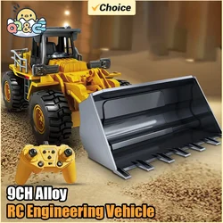 Excavadora teledirigida de aleación de 2,4G, camión volquete, Bulldozer, Control remoto, vehículo de ingeniería multifuncional, juguetes para niños, regalos