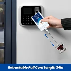 Soporte retráctil para tarjeta de identificación con clip giratorio 360