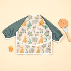 Babero impermeable manga larga con bolsillo para bebé 1-3 años
