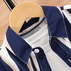 Camisa infantil a rayas manga corta para niño