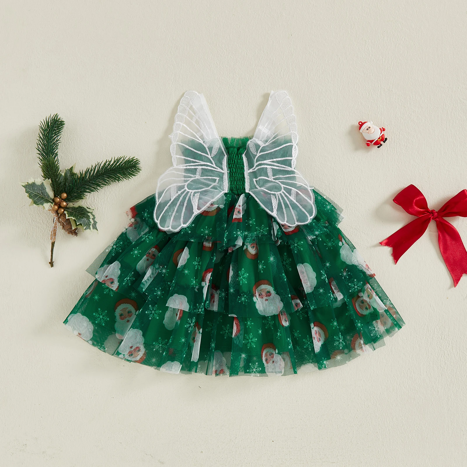Vestido de Navidad para niña – Tul línea A con copos de nieve - imagen 5