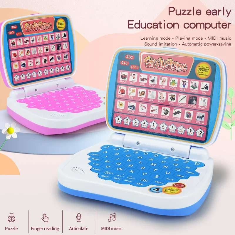 Ordenador educativo portátil para aprender inglés, alfabeto y números