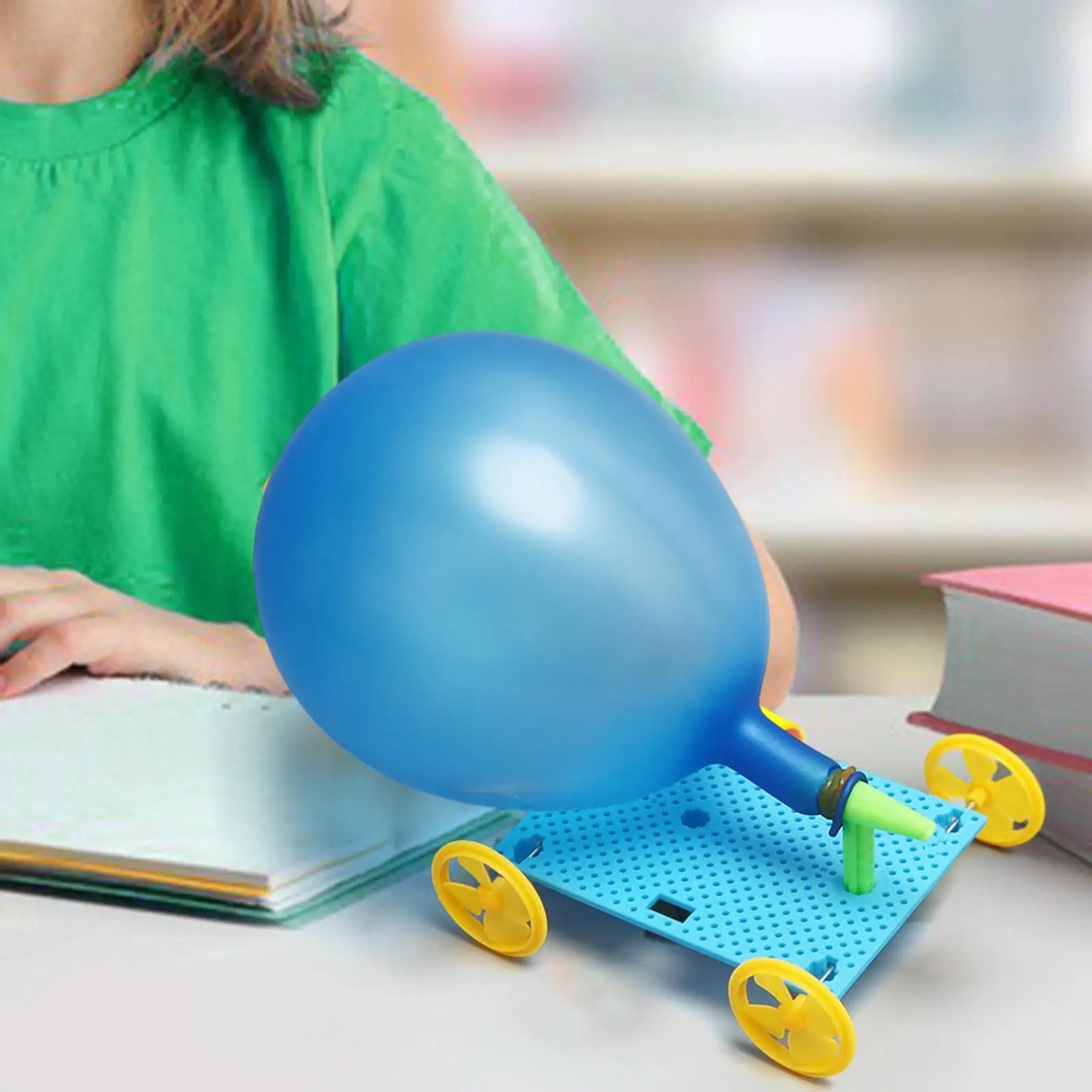 DIY Balloon Launcher Toy Assembly 3D Puzzles Balloon Powered Car Early Educational for Girlfriend Friends Women Students Couples