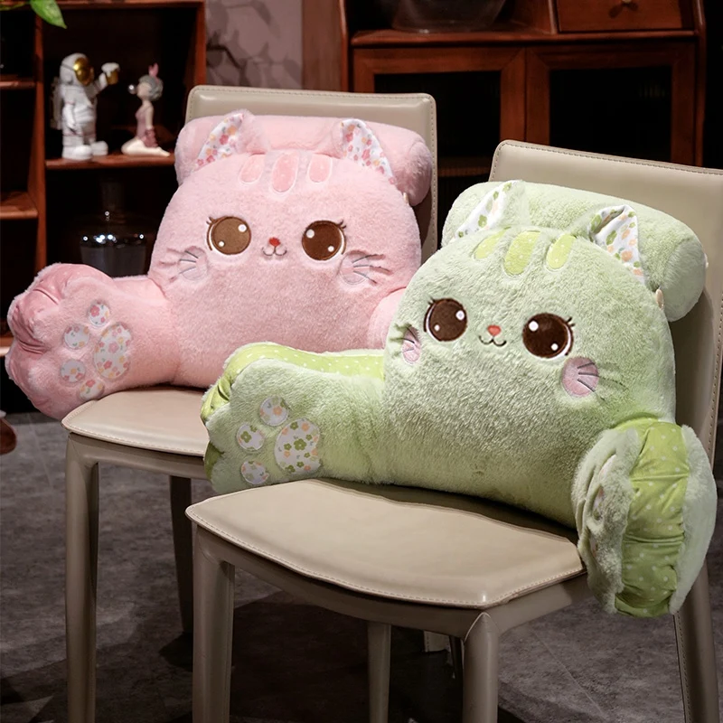 Almohada triangular de felpa con forma de gato – Cojín sofá infantil - imagen 5