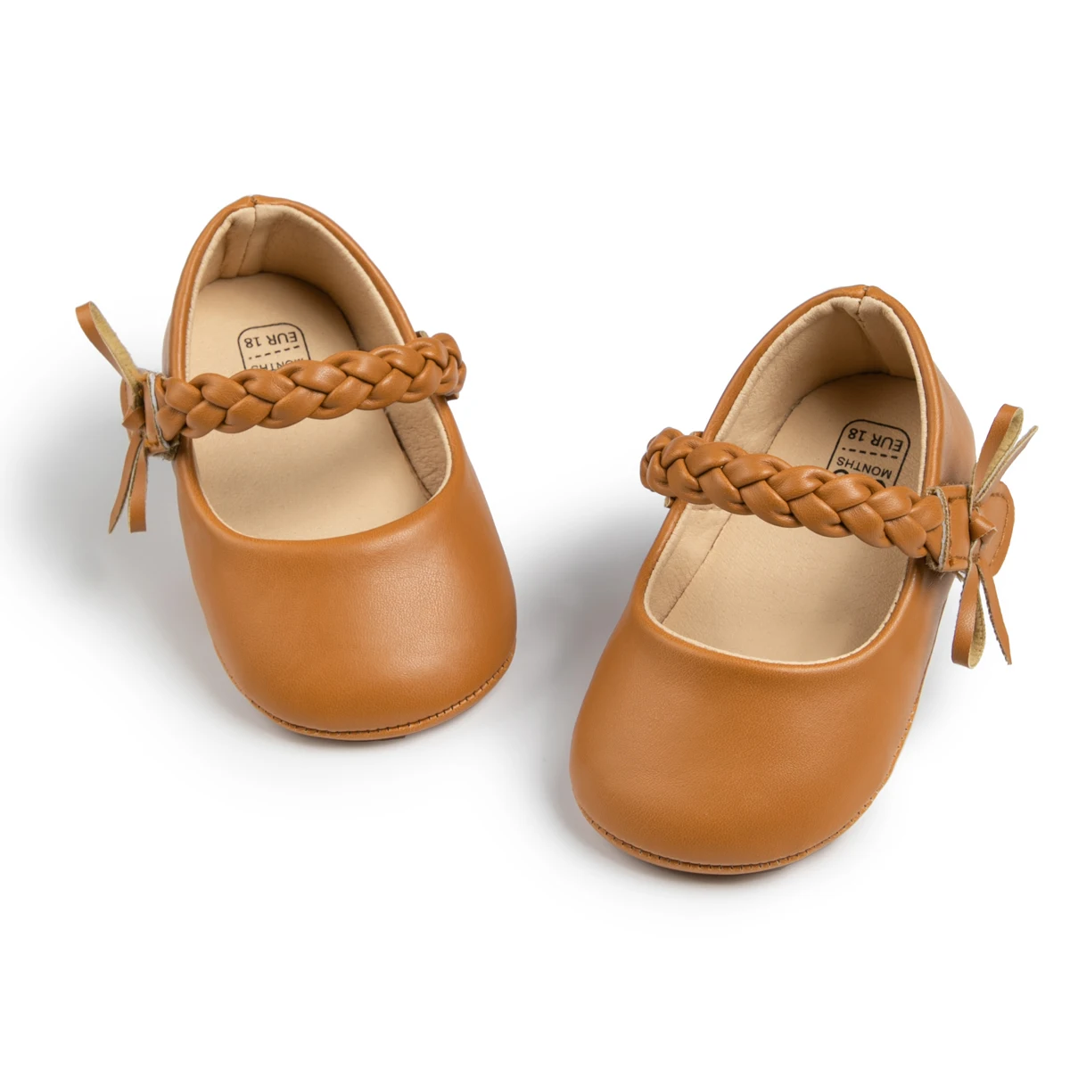 Zapatos de cuero de Color sólido para bebé, vestido de Boda de Princesa con lazo, zapatos para caminar, suela antideslizante suave de goma, primeros caminantes para niños pequeños - imagen 5
