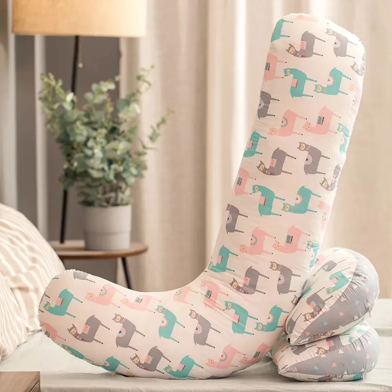 Almohada de algodón con Clip largo para embarazo, almohada lateral con soporte para la cintura para mujeres embarazadas, almohada lavable extraíble para mujeres embarazadas - imagen 5