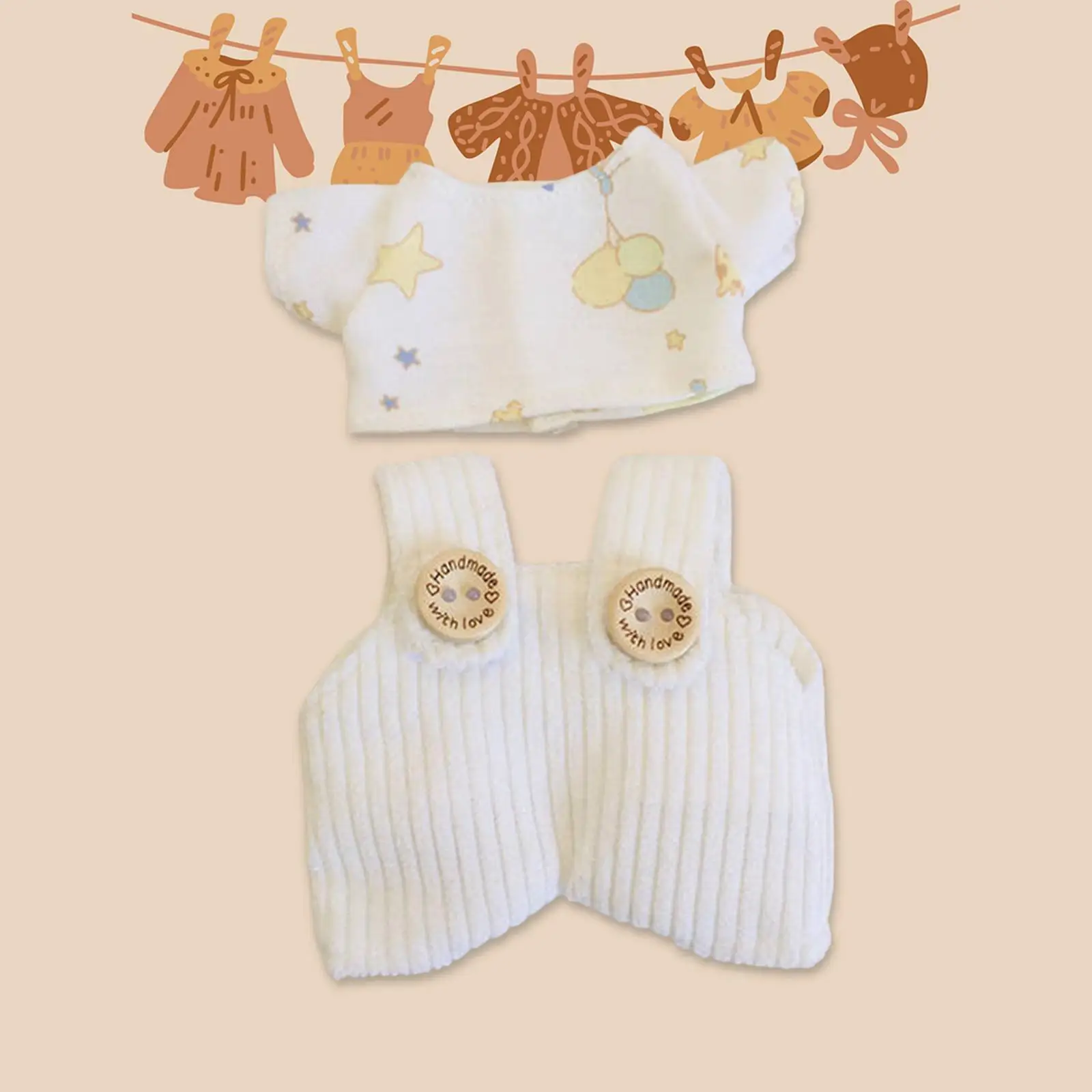 Fashion Dolls Suspender Pants Doll Clothes Costume Accessory for 17cm Dolls Girls Dolls Dress up New Year Gifts Children's Gifts