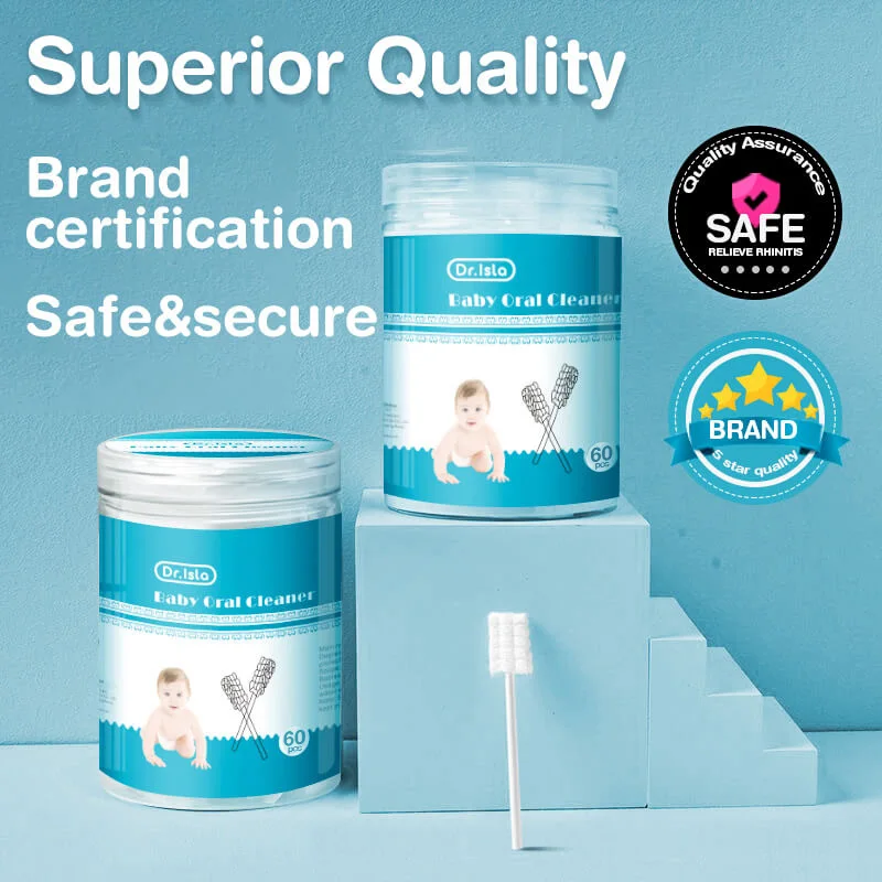 MAMIJOY 60 uds palo de limpieza bucal para bebé limpiador desechable leche dientes gasa cepillo de dientes lavado de lengua de bebé para cuidado bucal de recién nacido - imagen 2