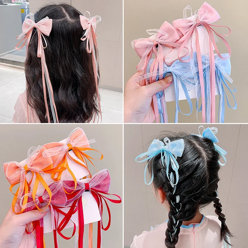 Pinzas para el cabello con lazo de hadas de estilo chino para niñas, pasadores de cinta elegantes, accesorios para el cabello Hanfu tradicionales, suaves y no nocivas - imagen 4