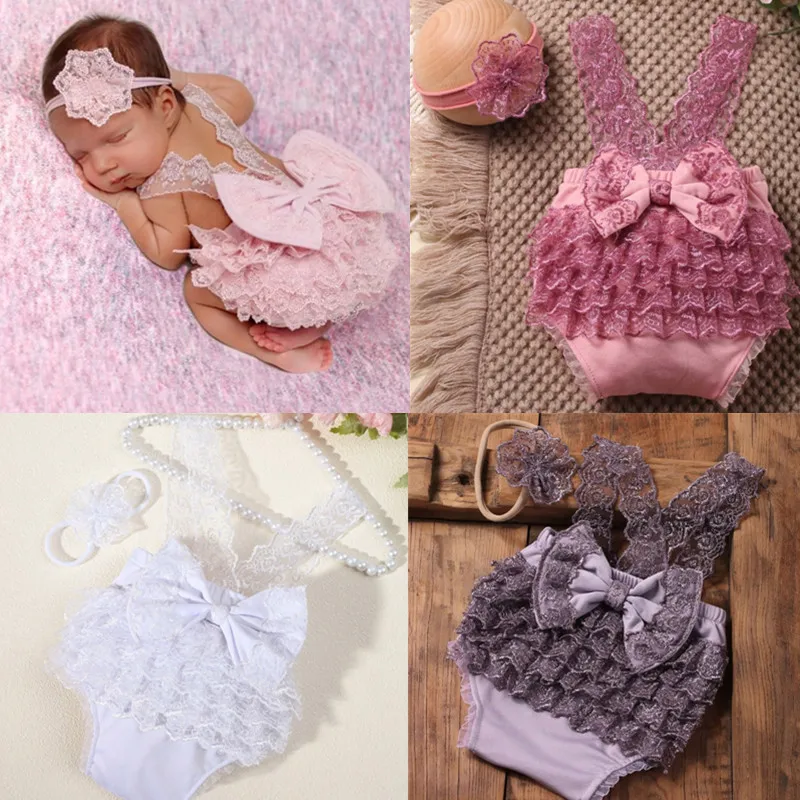 XXFE Vestido de encaje para bebé niña - Sesión de fotos en estudio