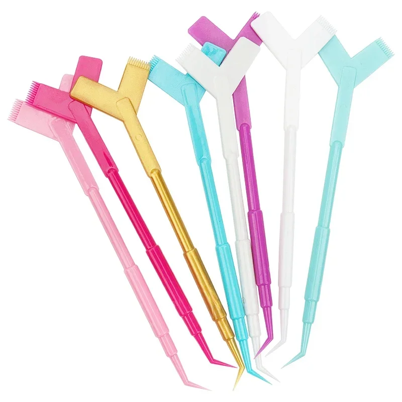 Permanente, 10 Uds., herramienta de plástico reutilizable para extensión de pestañas, peine en forma de Y, aplicador rizador de elevación de pestañas, cepillos de maquillaje - imagen 4