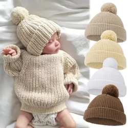 Gorro de punto con pompón para bebé – Cálido y suave para invierno